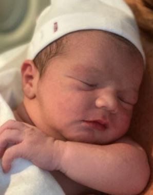 Claire Hall and Tim Krul newborn son.